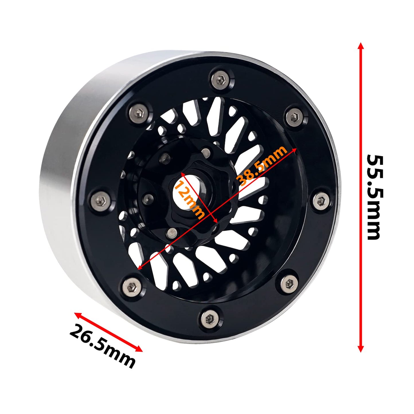 TCRC 4PCS Metal 1.9    Wheel Hubs for TRAXXAS TRX4 TRX6 Bronco RC4WD D90 Axial SCX10 90046 SCX10 II Tamiya CC01 1/10 RC Crawler