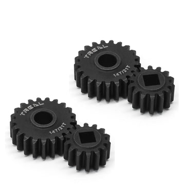 Treal Scx10 Iii/Capra Overdrive Portal Gears Harden Steel Gears Compatible With Axial 1/10 Scx10 3 Capra (14T/21T),Overdrive 27%