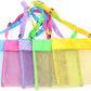 Asdsinforu Beach Bag Cooler Colorful Mesh Toy Tote Bag Breathable Sea Shell Bags with Adjustable Carrying Straps Yellow, Rose Re