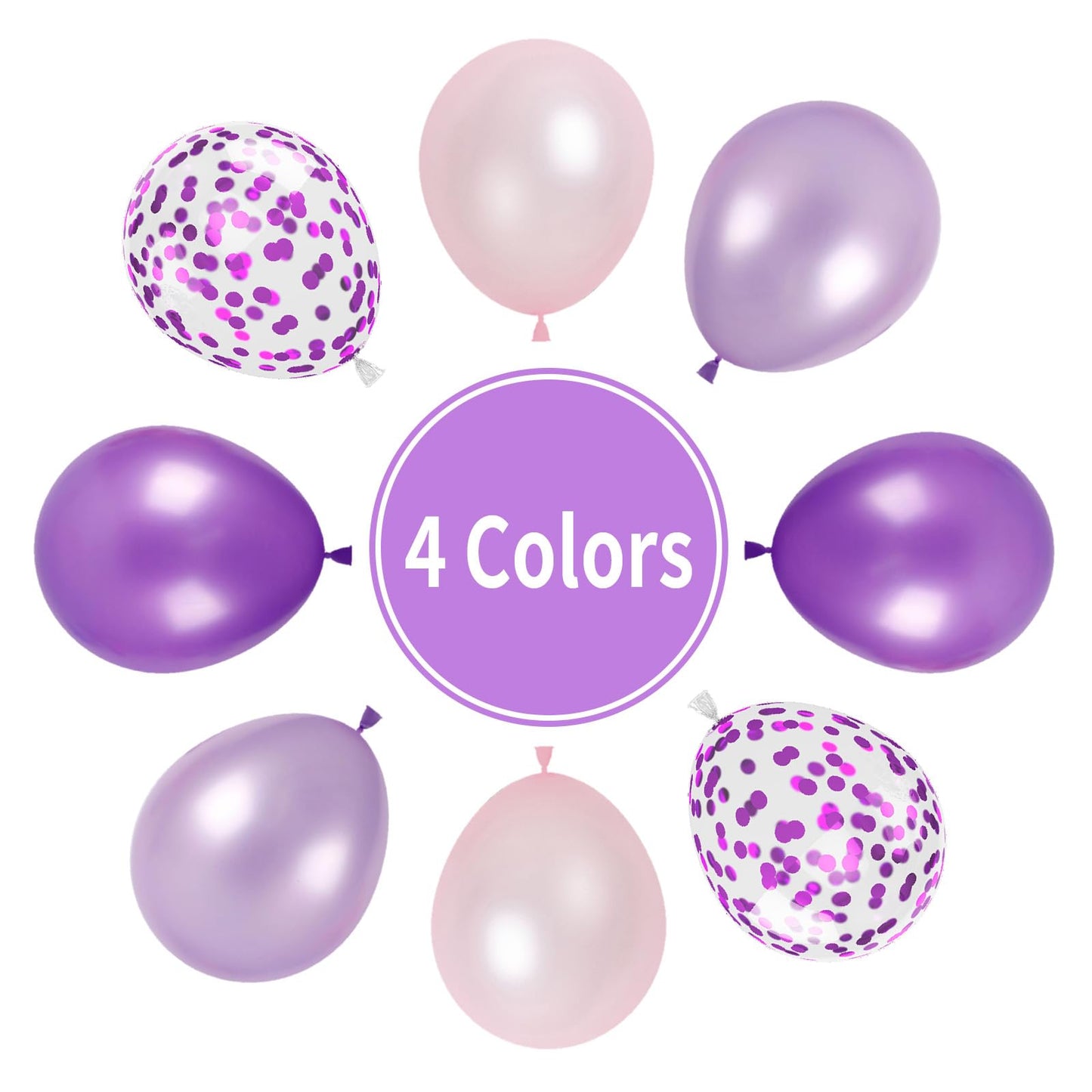 Purple Balloons, 55Pcs Dark Purple Party Balloons 12 Inch Pearl Pale Pink And Purple Latex Balloons Light Purple Helium Balloons