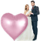 MiniInflat 60 Inch Large Heart Balloon Huge Pink Heart Shape Foil Balloon Valentines Day Wedding Engagement Anniversary Party De