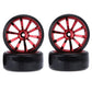 RC Plastic Wheel and Tire Set,WONFAST RC Drift Car 63mm Hard Tyres 12mm Hub Wheel for 1/10 On-Road Drifting Car Parts for HSP Ta