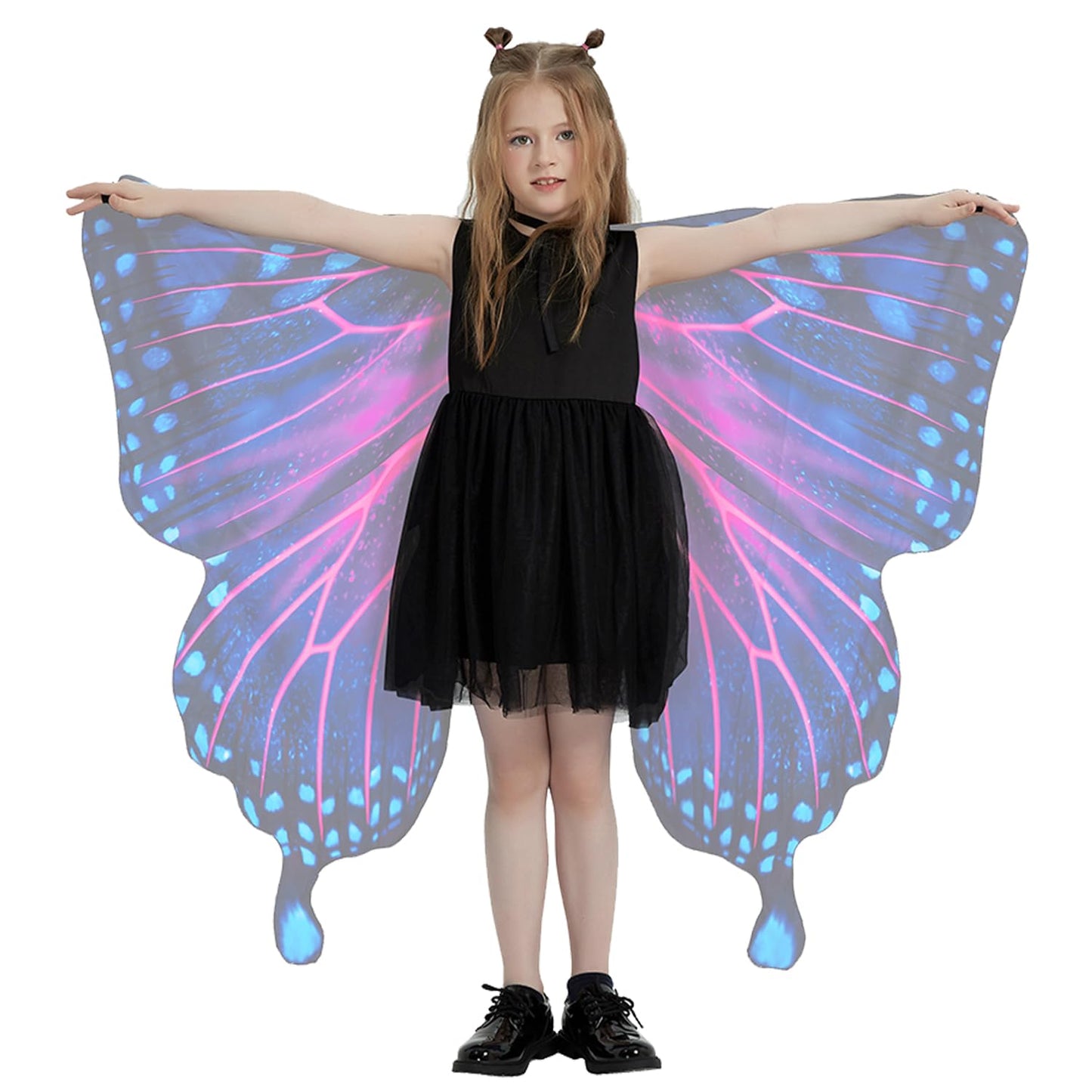 Whiteuniqoon Butterfly Costume Halloween Costumes For Girls Kids, Butterfly Wings Costume Cape Shawl For Girls Fairy Wing (001)