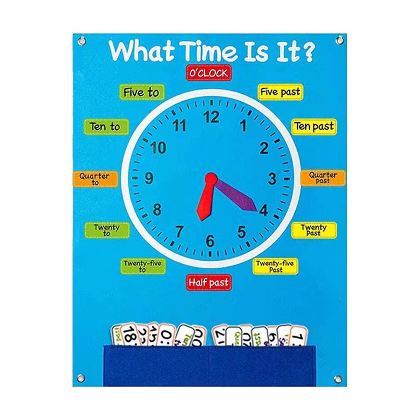 Ilsmysutra Felt Sensory Busy Board Analog Clock Fine Motor Skill Sensory Toys