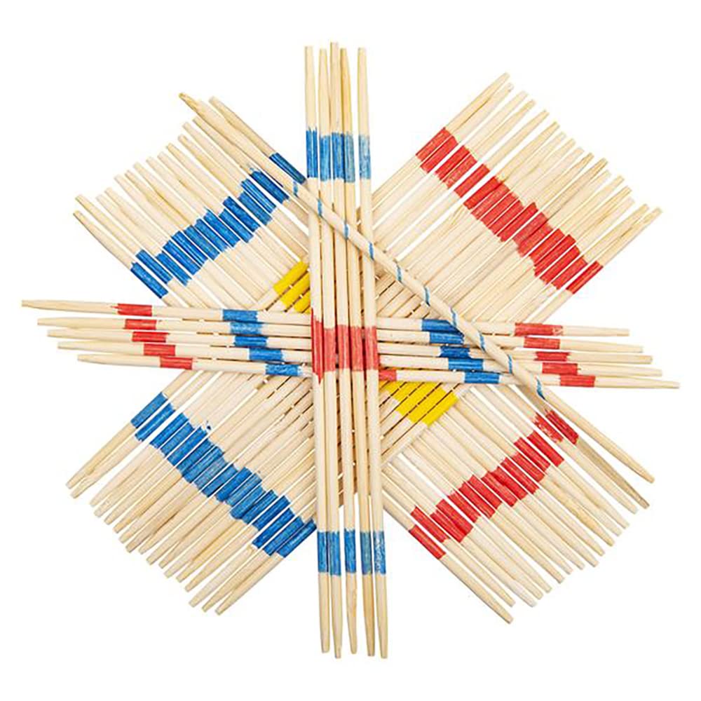 Chochkees Classic Wooden Thin Pick Up Stick Game 31 Pieces Fun Family Game Gift Idea, 7'' Tall, (4-Pack)