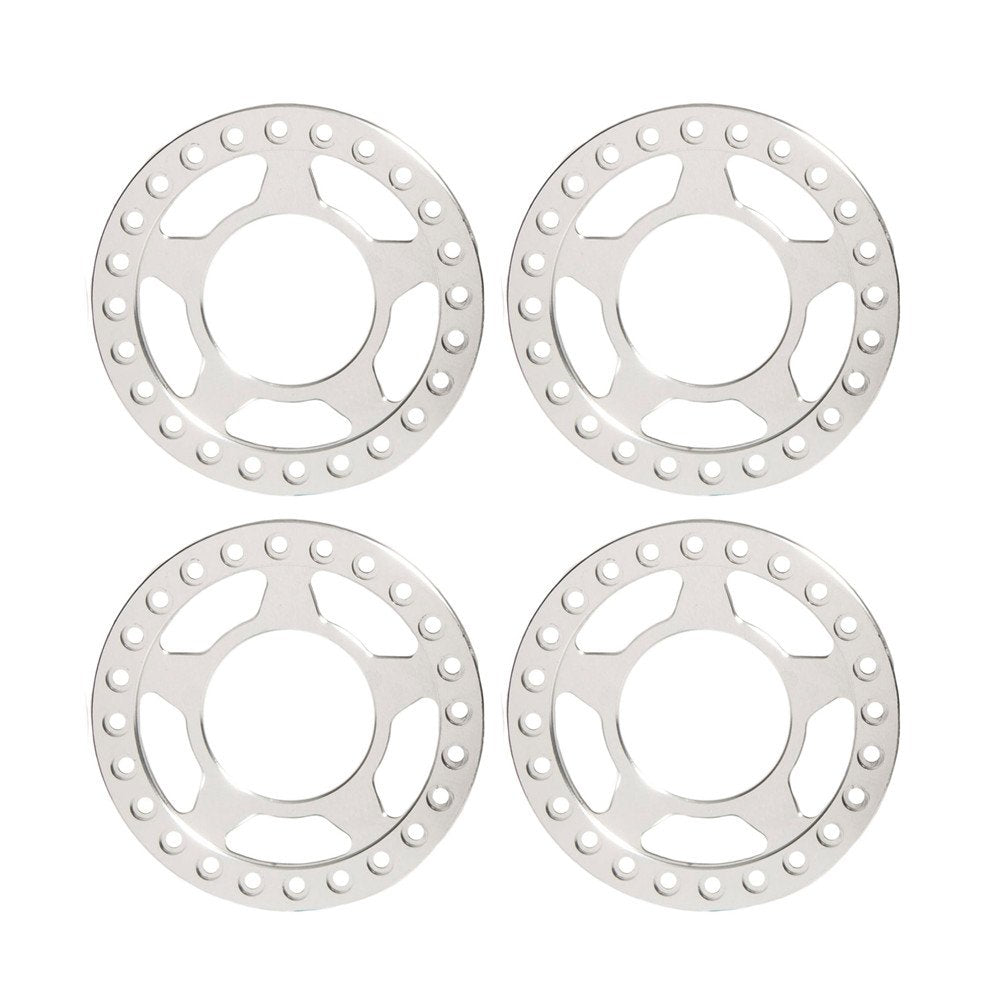RCLIONS Aluminum RC Beadlock Wheel Rim Replacement Ring for 1:10 Crawler RC Car 1.9'' Wheels/Rims-Pack of 4pcs (Silver)