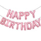 Accevo Pink Foil Happy Birthday Banner - 16 Inch Aluminum Balloons for Kids & Adults Birthday Decorations