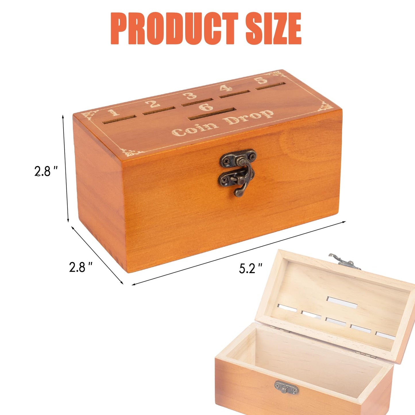 Extguds Wooden Penny Game,Coin Drop Game,Penny Coin Game Contains 50 Coins,Wooden Game Box And 1 Dice,A Fun Board Game To Intera