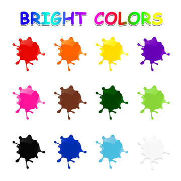 ABEIER Washable Finger Paint for Toddlers, Non-Toxic, 12 Pack of 2oz Assorted Colors, Safe for Kids Ages 1-6, Mess Free Art Supplies