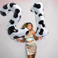 40 Inch Cow Print Number 8 Balloons, Large Foil 8Th Birthday Balloon Decorations For Girls, Self Inflating Number 8 For Boys Bir