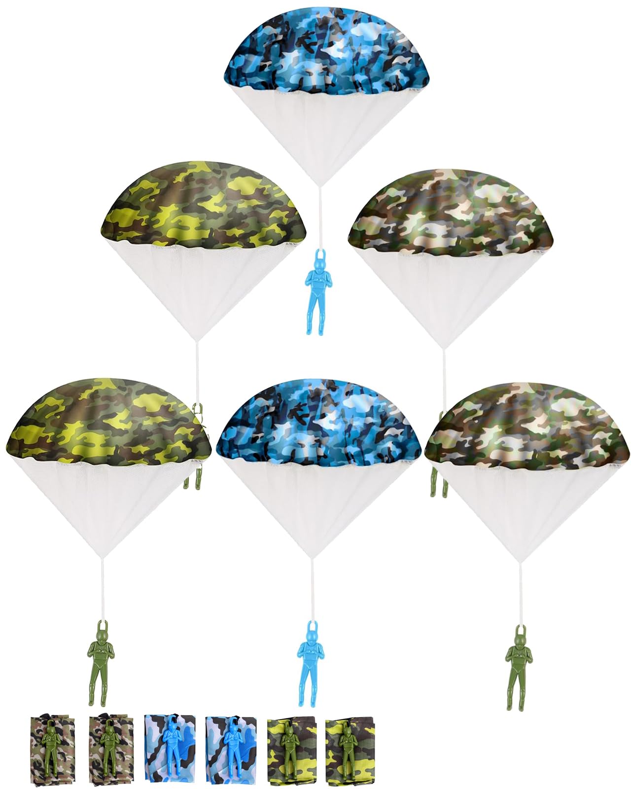 Siqunuo Army Parachute Toys For Kids, 6 Pack Tangle Free Outdoor Toys Parachute Men For Kids, Small Toys For Kids Ages 4-8 9 10
