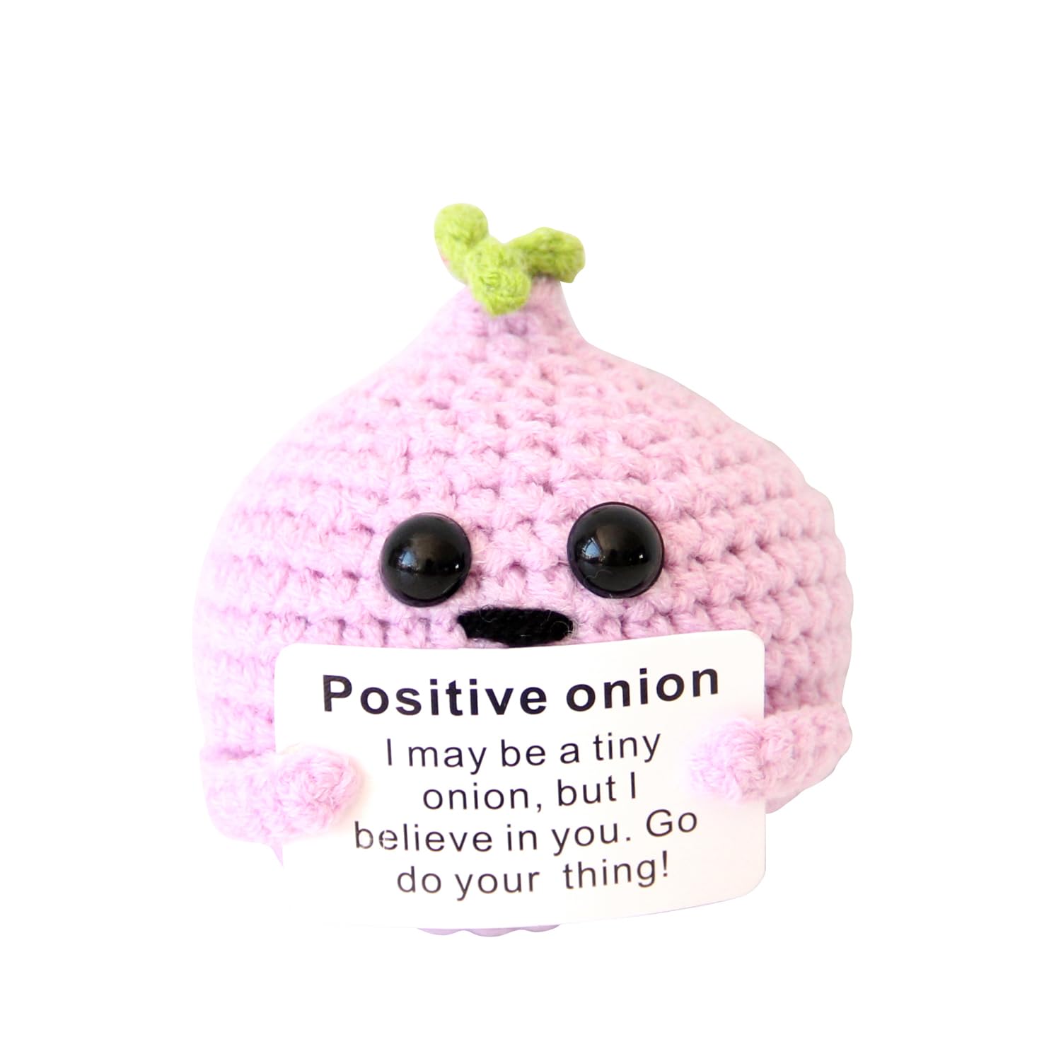 Qyqkfly 1 Pcs Mini Funny Positive Life Vegetable Creative Knitted Animal Holding Card Crochet Easter Birthday Christmas Girls Gift Party Decor(Vegetable 03)