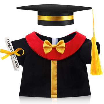 Set Of 1 Graduation Teddy Bear Clothes Cap & Gow Outfit Fits Make Your Own Most 14'' - 18'' Bear Plush Stuffed Animal Outfit Pet