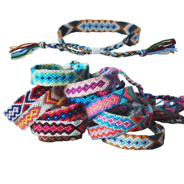 Tangser Nepal Woven Friendship Bracelets with a Sliding Knot Closure for Women, Kids, Girls, VSCO Girl and Men - Adjustable - Mi