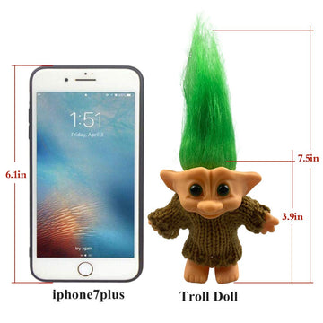 Lucky Troll Dolls,Cute Vintage Troll Dolls Chromatic Adorable For Collections, School Project, Arts And Crafts, Party Favors With Wool Clothes. (Coffee)