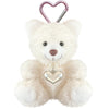Yjubaoa White Plush Bear Soft Teddy Bear Keychain Animals Key Ring Plush Stuffed Animal Car Key Holder For Girls Women Gift