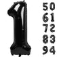 1 Number Balloon For First Birthday, 40 Inch Black One 1St Number Balloon Birthday Decorations For Girl Boy Toddler Baby, 10Th 2