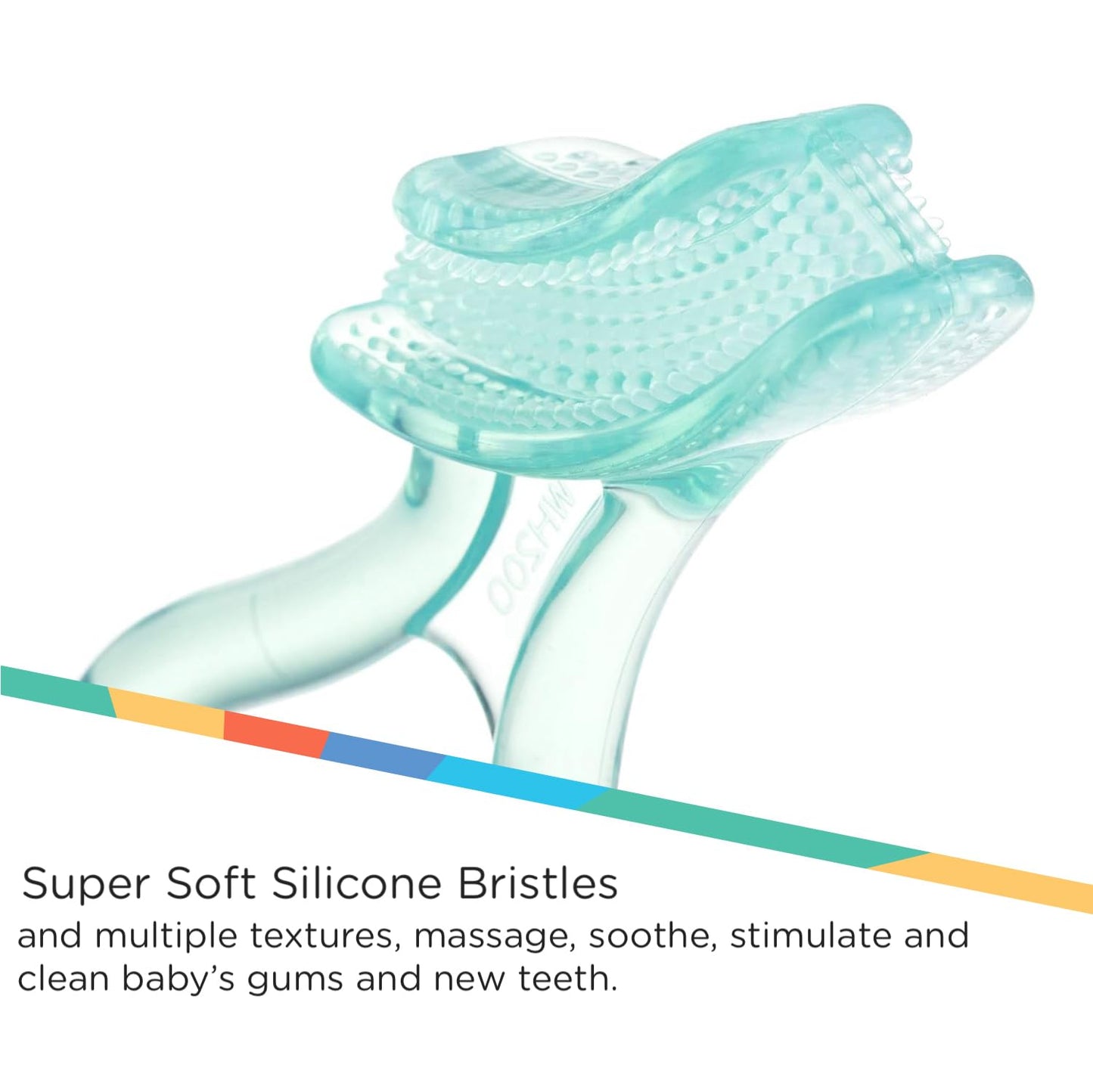 Nuby Soft Silicone Gum Massager With Hygienic Case, 2-Pack, 3 M+