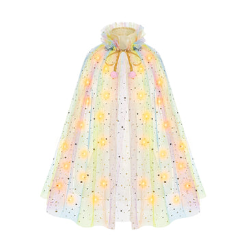 Hsctek Light Up Princess Cape, Yellow Princess Dress Up Tulle Cape, Coloful Princess Outfit Costume Accessories Kids Toddlers Girls