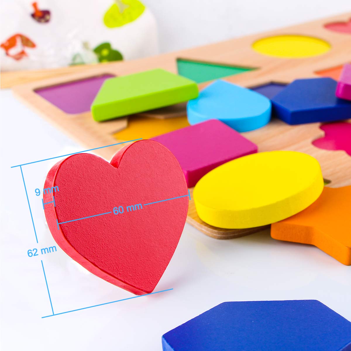 Wooden Shapes Puzzle - Early Educational Developmental Toy
