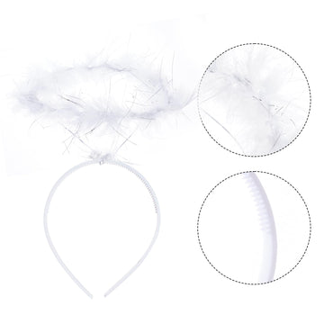 Angel Wings And Halo, Angel Costume Accessories White Fairy For Halloween Outfit, Christmas Eve