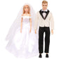 Sotogo 18 Pieces Doll Clothes And Accessories For 11.5 Inch Girl Boy Doll Happy Wedding Playset Include 6 Sets Handmade Doll Groom Suit, Wedding Dress And 6 Pairs Shoes