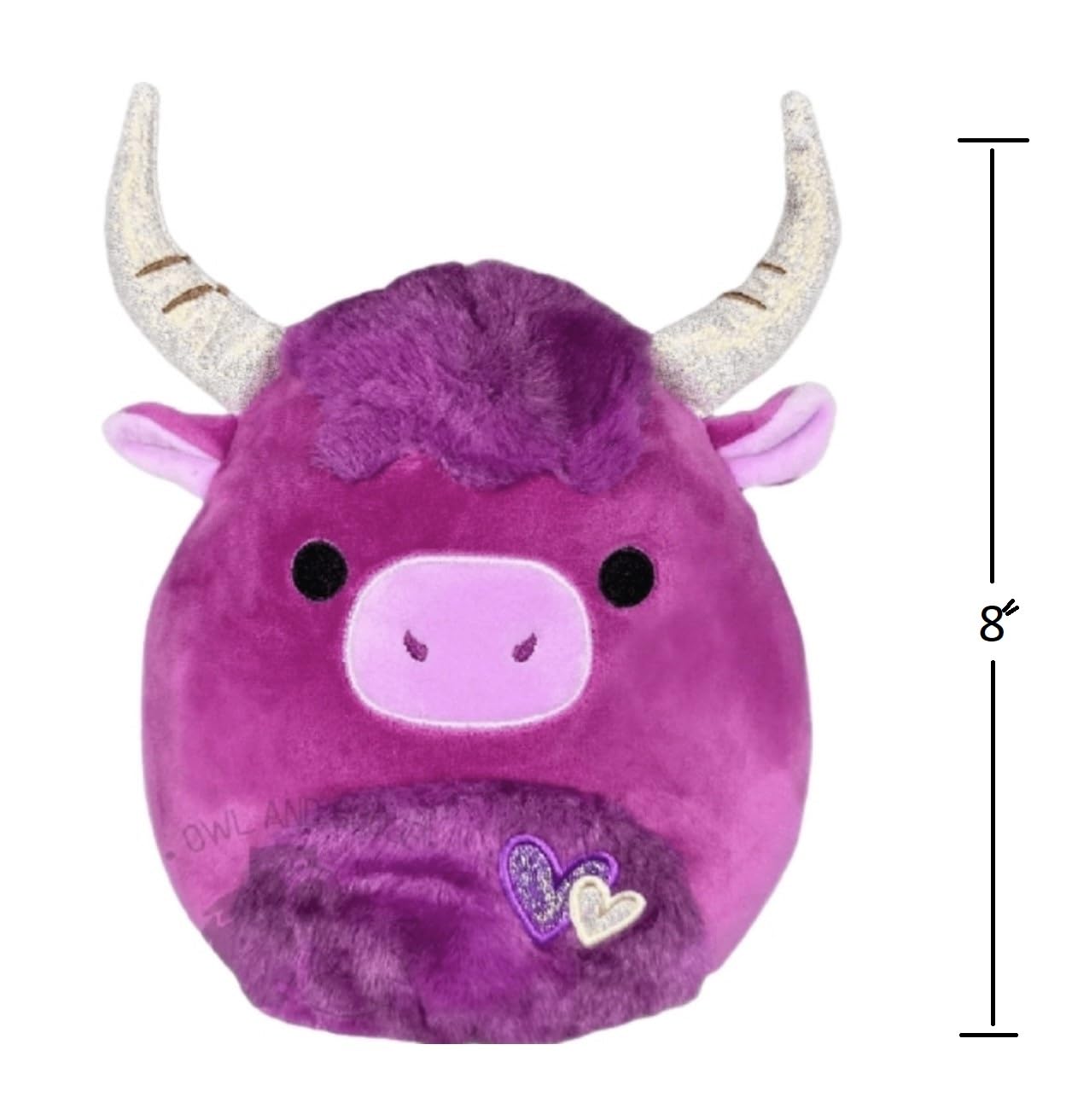Squishmallows 8" York The Highland Cow Plush - Magenta Soft Stuffed Animal Toy, Officially Licensed, Perfect Gift for All Ages