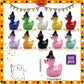 Aweelon 100Pcs Mini Resin Duck With Hat Halloween Tiny Duck Figurines Resin Ducks Bulk Multicolor Mini Ducks Miniature For Garde