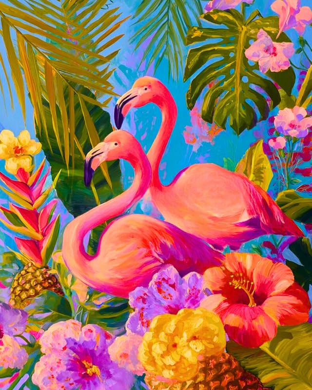 Tulip N Turtle Hues Of Pink Diy Acrylic Paint By Number Kit For Adults Beginner Canvas Painting By Number Acrylic Painting. Wall