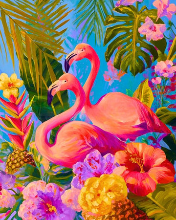 Tulip N Turtle Hues Of Pink Diy Acrylic Paint By Number Kit For Adults Beginner Canvas Painting By Number Acrylic Painting. Wall