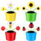 4 Solar Dancing Bee Toy Solar Powered Dancing Sun Flower In Colorful Pots Swinging Daisy Flip Flap Animated Bobblehead Dancer Window Rose Sun Catcher Car Dashboard Decor Portable Suncatchers