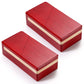 Zhanmai 2 Pack Christmas Puzzle Box Gift Wooden Magic Impossible Dovetail Box Secret Money Case Mini 3D Brain Teaser Case for Valentines Girlfriend Cash mature-themeds Teens(Rectangle Red)