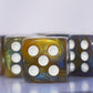 10 PC D6 dice 16mm Acrylic Dice Set for RPG MTG DND Dice Table Games and Board Games (Coffee + Green)