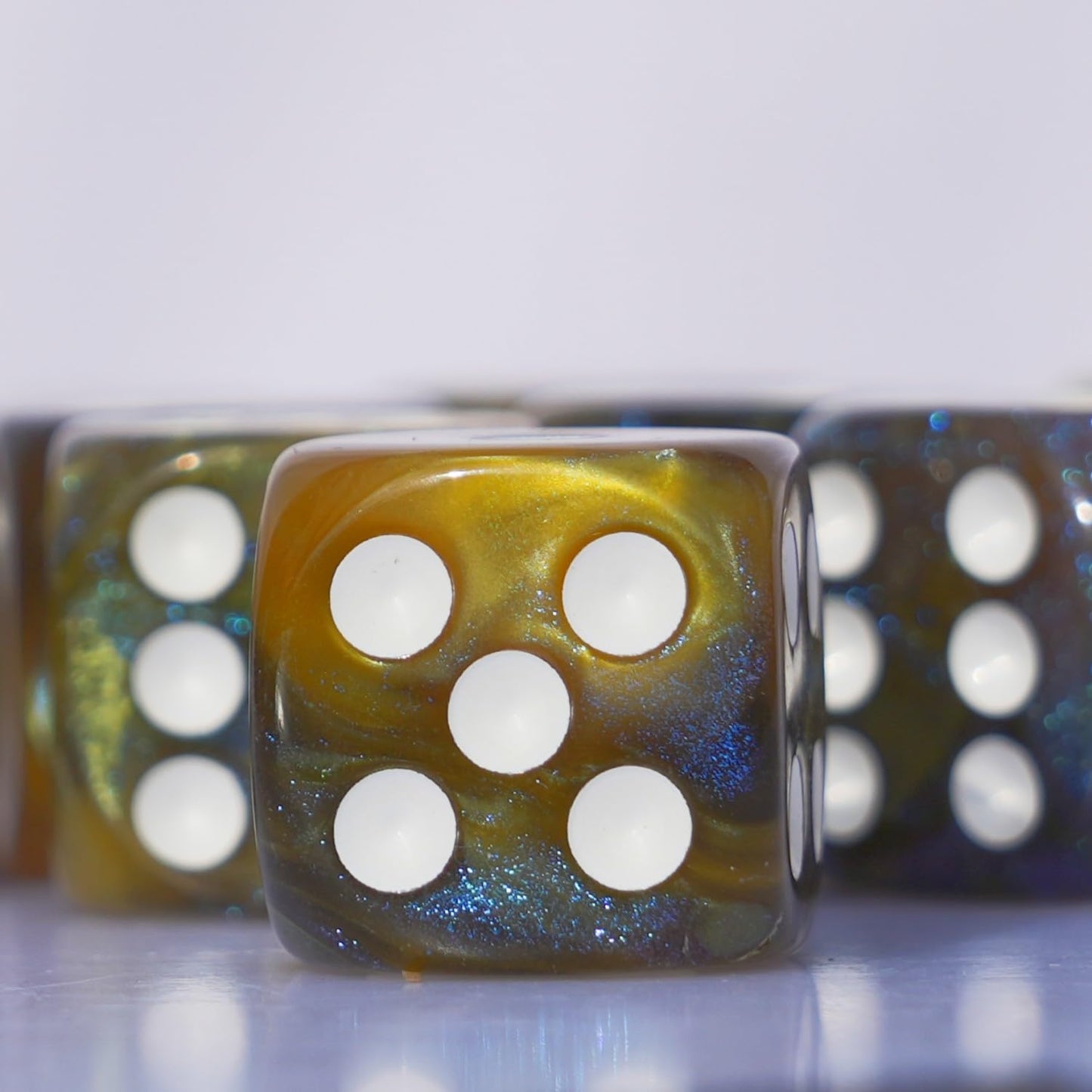 10 Pc D6 Dice 16Mm Acrylic Dice Set For Rpg Mtg Dnd Dice Table Games And Board Games (Brown + Blue)