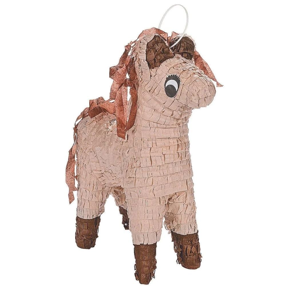 Fun Express Brown Horse Pinata - Western Cowboy Party Decor, Paper, Model 70/152