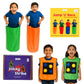 Criocogs 2 Jump N Race Potato Jump Sacks, 1 Sticky Strike Throw And Dodge Game For Kids- Orange & Green (Combo Pack)- 3+ Years