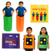 Criocogs 2 Jump N Race Potato Jump Sacks, 1 Sticky Strike Throw And Dodge Game For Kids- Orange & Green (Combo Pack)- 3+ Years