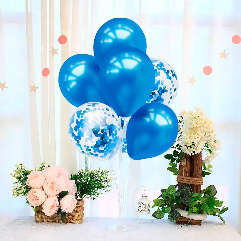 Zjdhpty 4Set Blue Balloon Stand, Balloon Stands For Table, Blue Table Centerpiece For Father'S Day Graduation Boy Baby Shower Ge