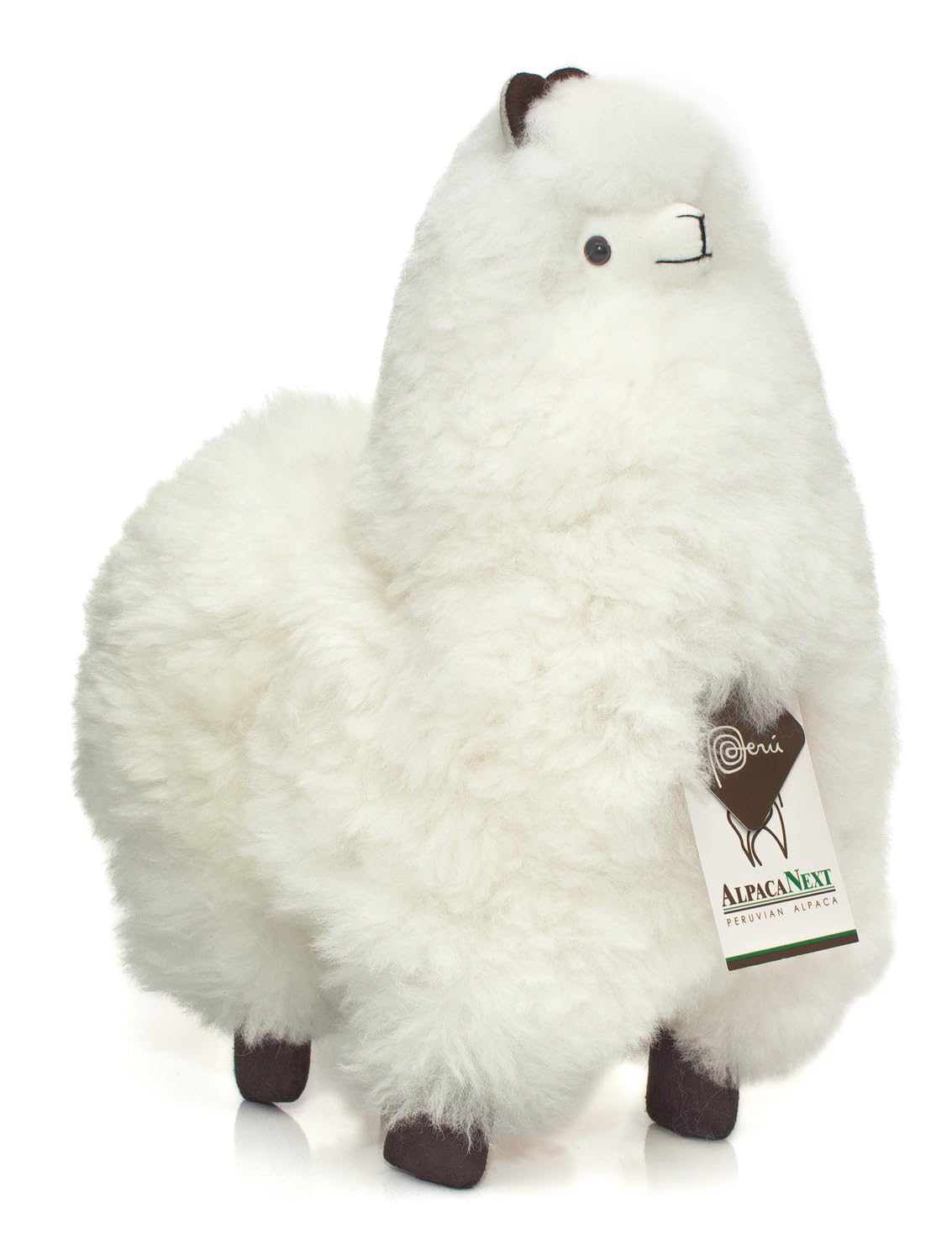AlpacaNext Llama Stuffed Animal - 12 inch. Cute  Soft and Cuddly Alpaca Plush Toy Handcrafted on Real Alpaka Natural Fur  (12 inches  White)