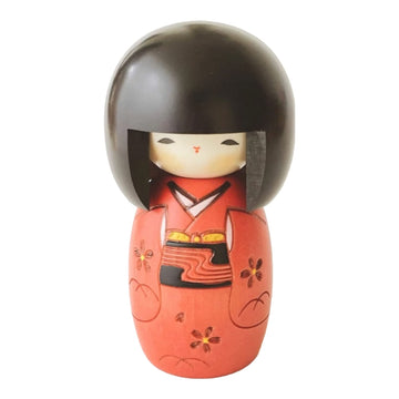 Usaburo Sosaku Kokeshi Doll Osanago Red Color Small Size Made In Japan