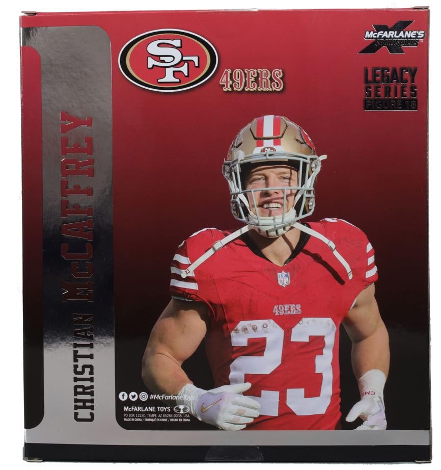 McFarlane Toys NFL 7" Figure - Christian McCaffrey (San Francisco 49ers) - Multicolor, Model 787926103847, Plastic Material