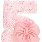 ElekFX Birthday Candle for Cake, 5 Candle - Pink Glitter with Bowknot, 2.76 inch Happy Birthday Candle, Cake Topper Decoration f