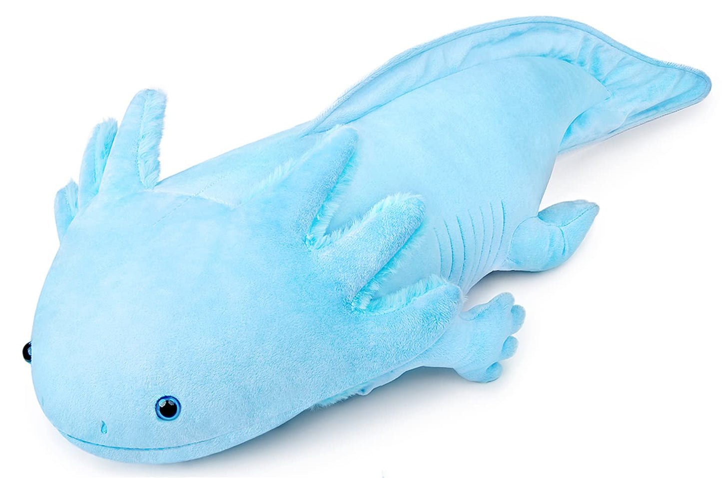 ZHONGXIN MADE Large 30-Inch Weighted Axolotl Plush Toy - Cute Blue Polyester Stuffed Animal for Kids