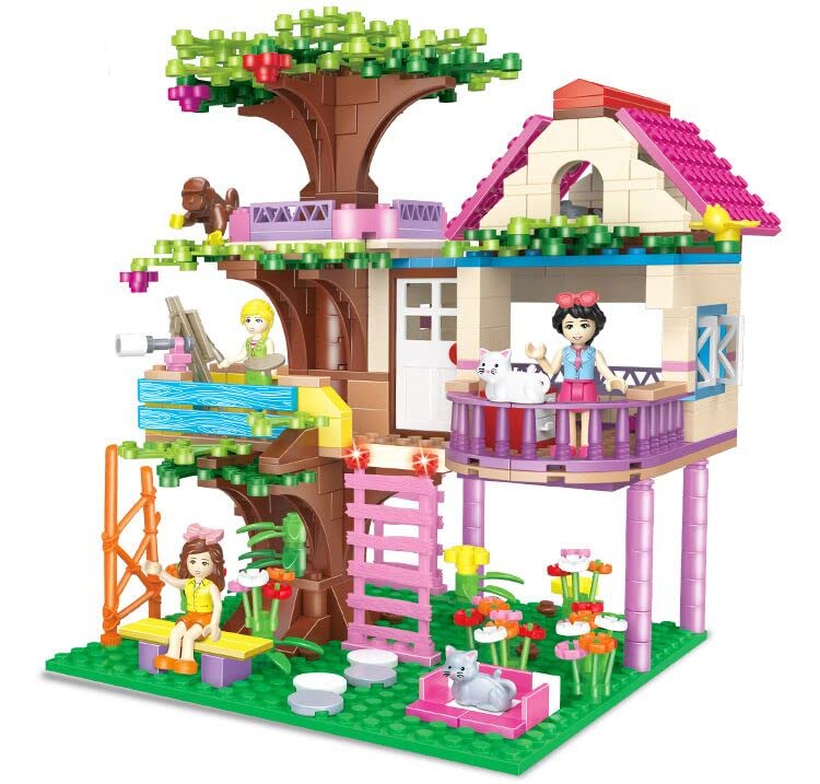 Hogokids Tree House Stem Building Toy - Creative Construction Set 613Pcs Forest House Building Bricks | Treehouse With Fountain And Animals, Building Block Toy For 6 7 8 9 10+ Girls Boys Best Gift