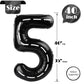 Race Car 5 Balloon, Number Balloons 40 Inch, 5Th Black Birthday Balloon Decorations, Race Car Birthday Party Supplies, 5 Number