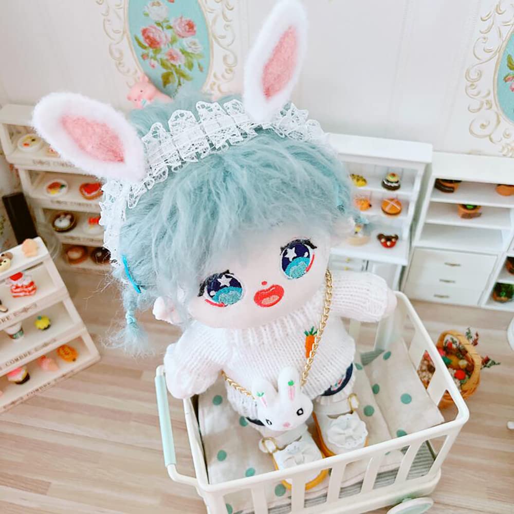 Niannyyhouse 7.8In/20Cm Plush Doll Clothes Rabbit Headdress Pants Backpack Carrot Sweater Stuffed Figures Toys Accessories