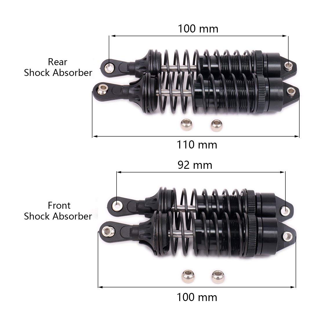 Front Rear Rc Shocks Compatible With Traxxas Slash 4X4 2WD Parts 1/10 Shocks Absorber Damper Traxxas Rustler Stampede Bandit Ral