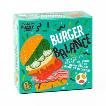 Professor PUZZLE Burger Balance Stacking Game - One Size, Blue, Plastic, Model FD5243