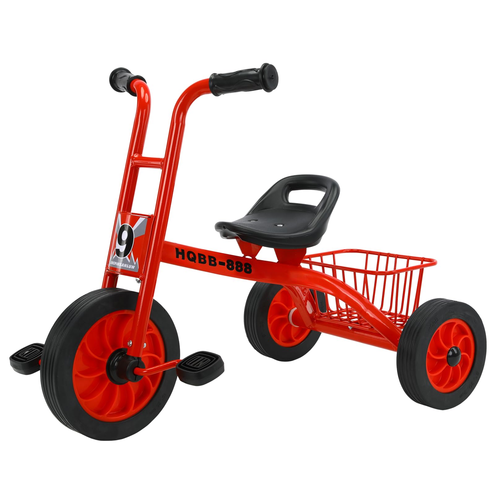 Kids Tricycle for Ages 3-8, Adjustable Seat Kids Trike, Preschool Daycare Toddler Tricycle Bike with Rubber Wheels and Storage B