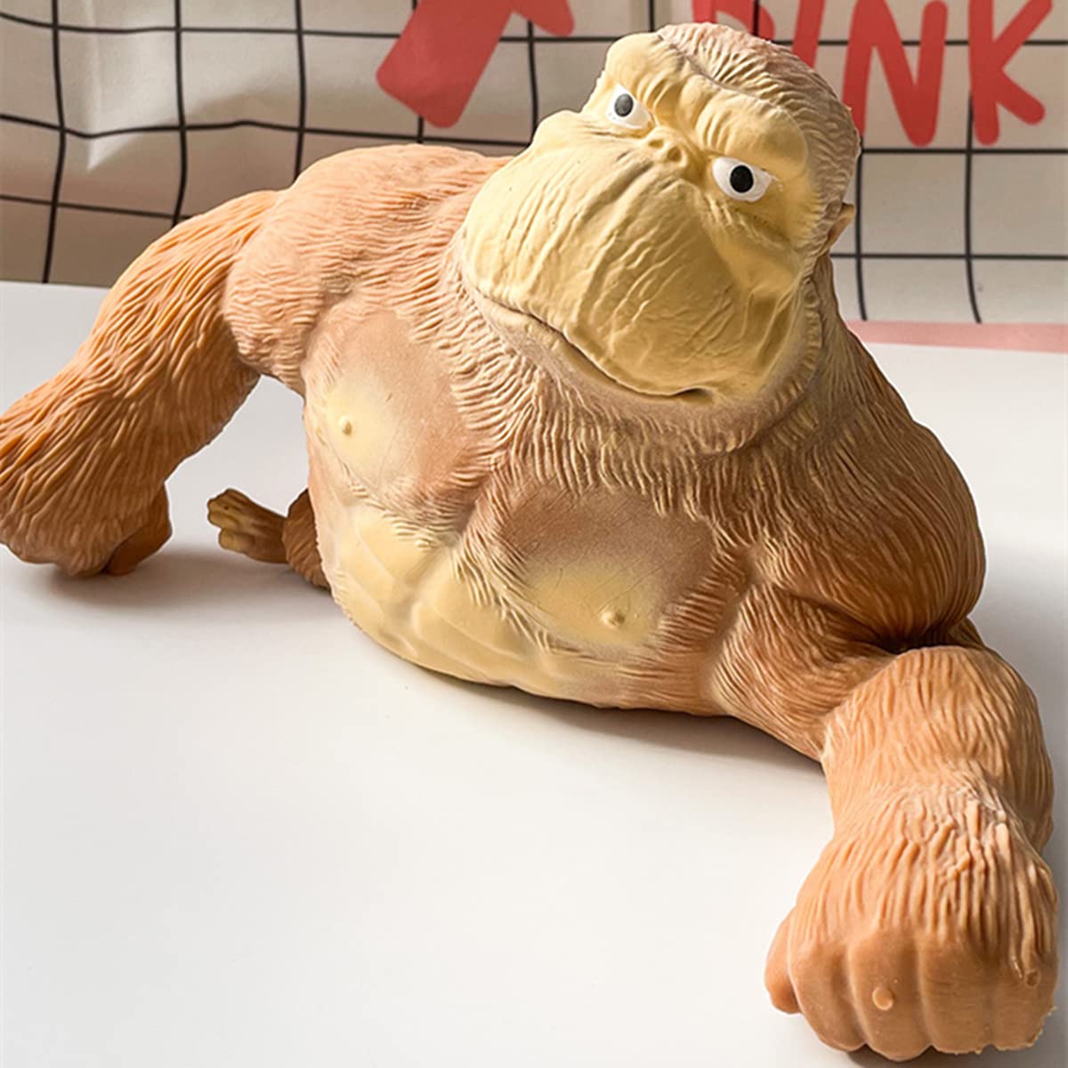 YJHWLF Stretchy Gorilla Decompression Doll Toy, Rubber, High Elasticity, FX Model, Soft Latex, Ideal for Adults